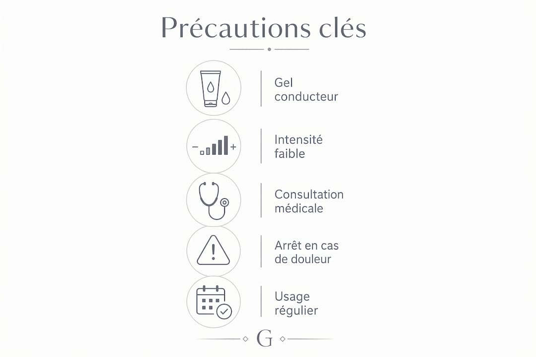 Infographie : les bons réflexes pour utiliser le microcourant sur le visage en toute sécurité