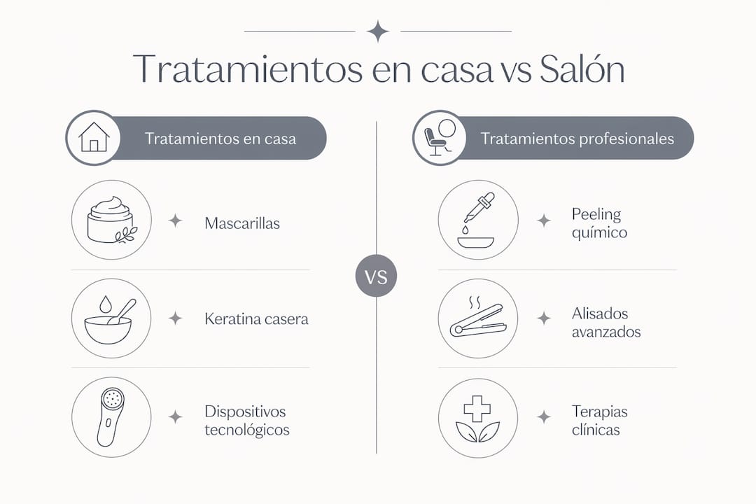 Comparativa visual: remedios caseros vs. tratamientos profesionales