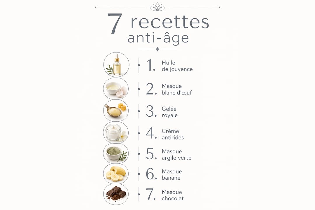 Infographie : 7 recettes maison pour préserver la jeunesse de votre peau