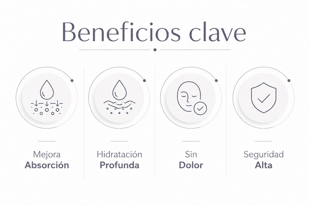 Infografía sobre las ventajas de la electroporación facial