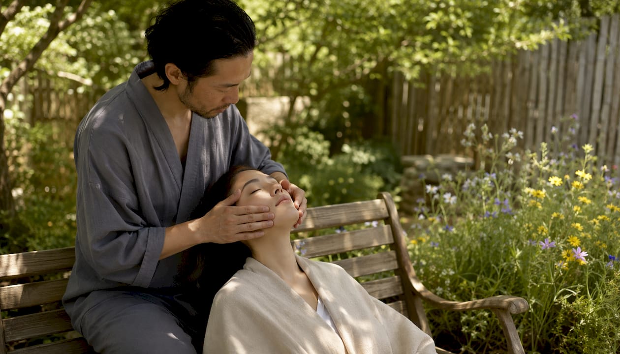 Soin du visage Kobido dans un espace bien-être naturel