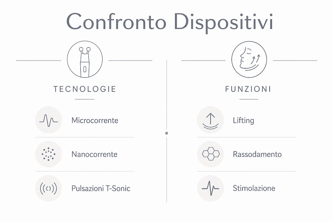 Tabella comparativa dei dispositivi per la cura del viso