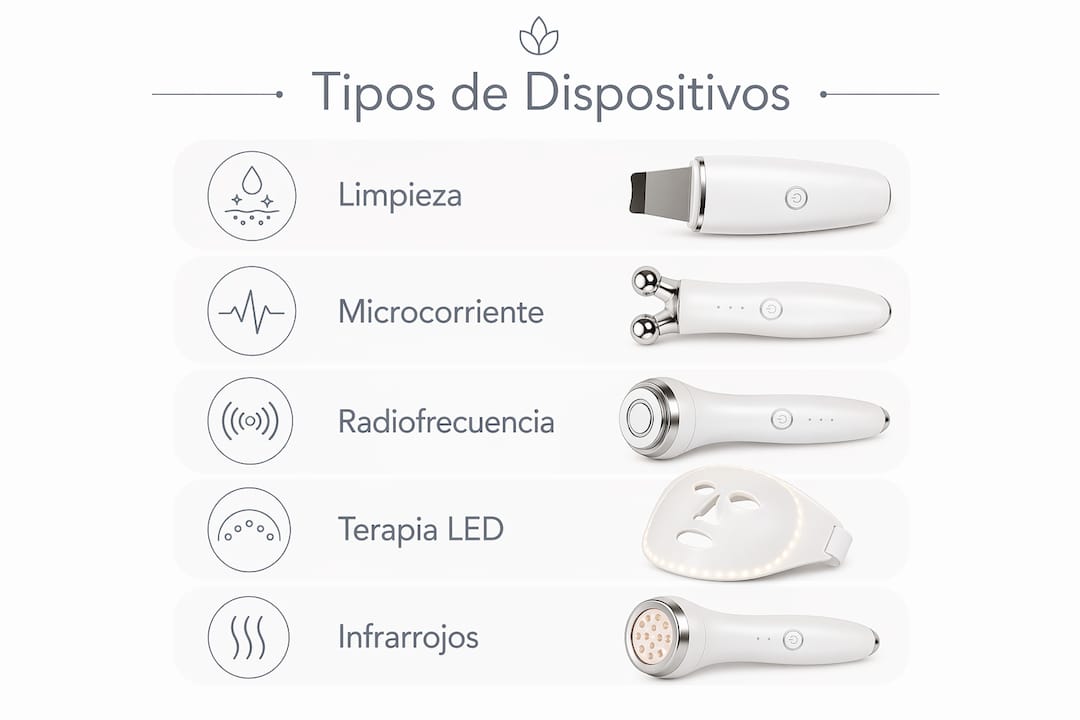 Guía visual sobre los diferentes dispositivos para el cuidado facial