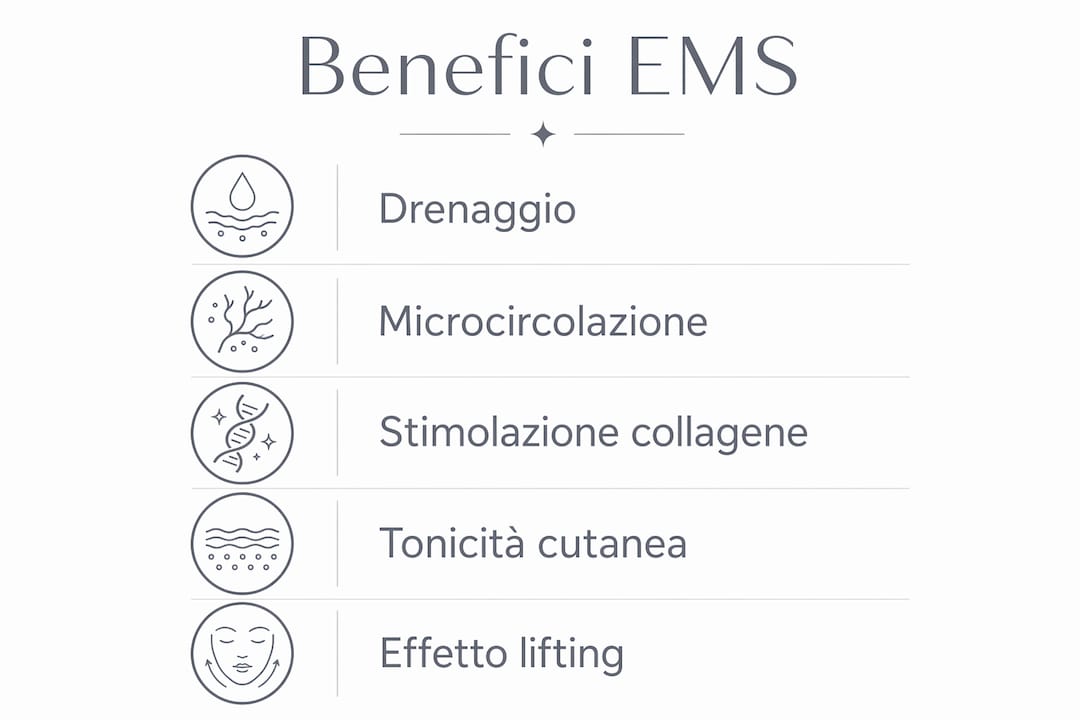 Infografica: tutti i vantaggi dell’elettrostimolazione per il viso