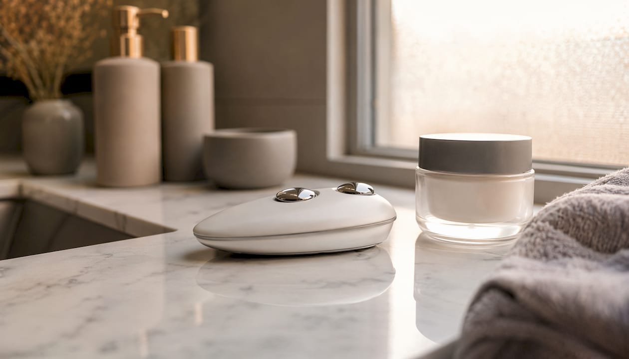 ZIIP Halo microcurrent device on bedside table