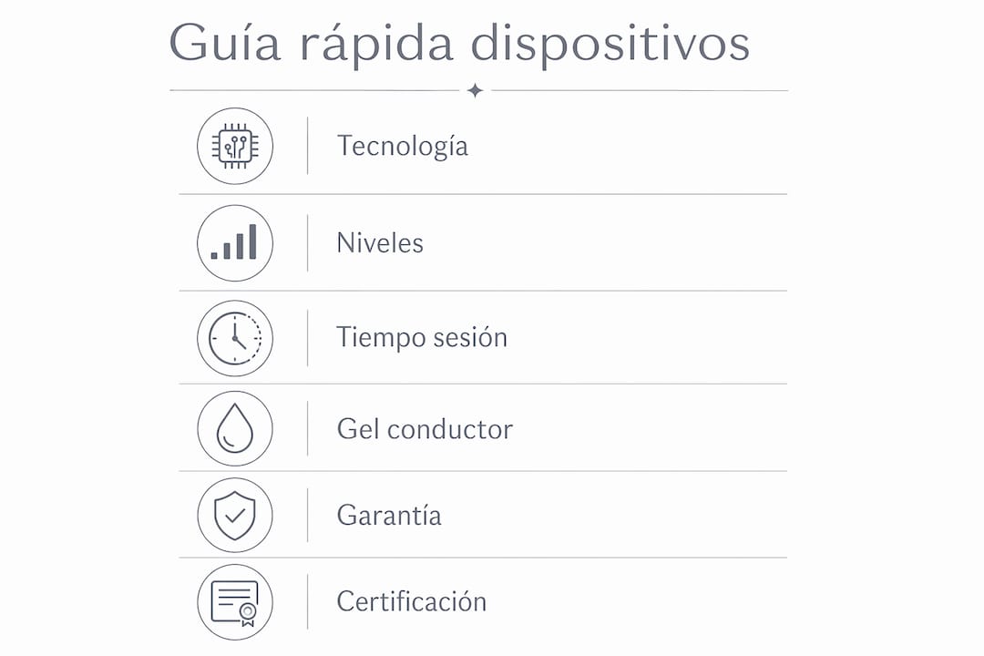 Infografía con una comparación rápida entre distintos dispositivos