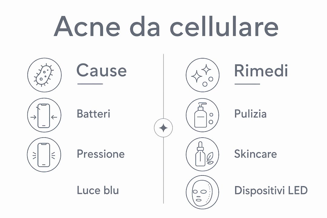 Infografica: perché il cellulare può causare acne e come prevenirla