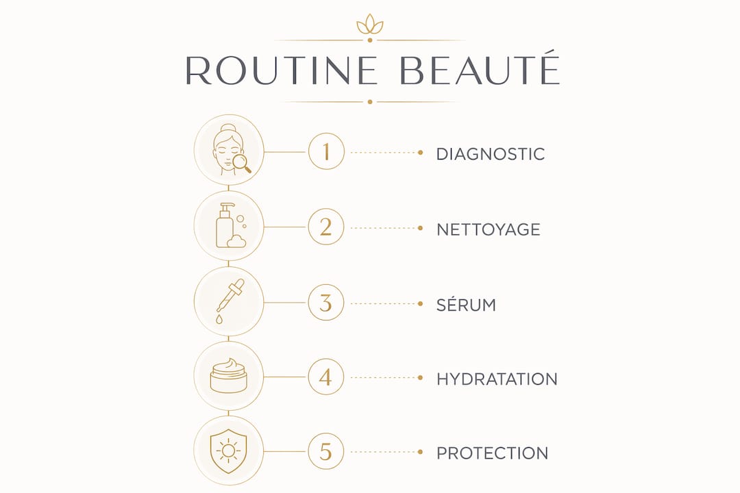 Visuel : les étapes clés d’une routine beauté sur-mesure