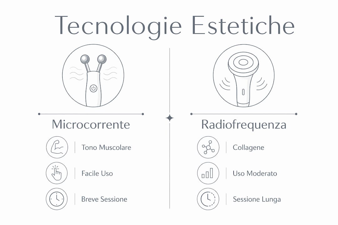 Infografica: confronto tra le principali tecnologie estetiche per uso domestico