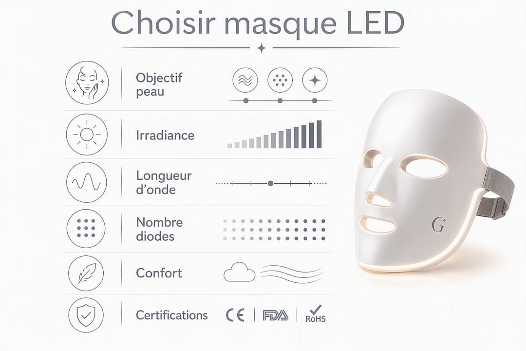 Infographie : comment bien choisir son masque LED ? Les critères incontournables à connaître