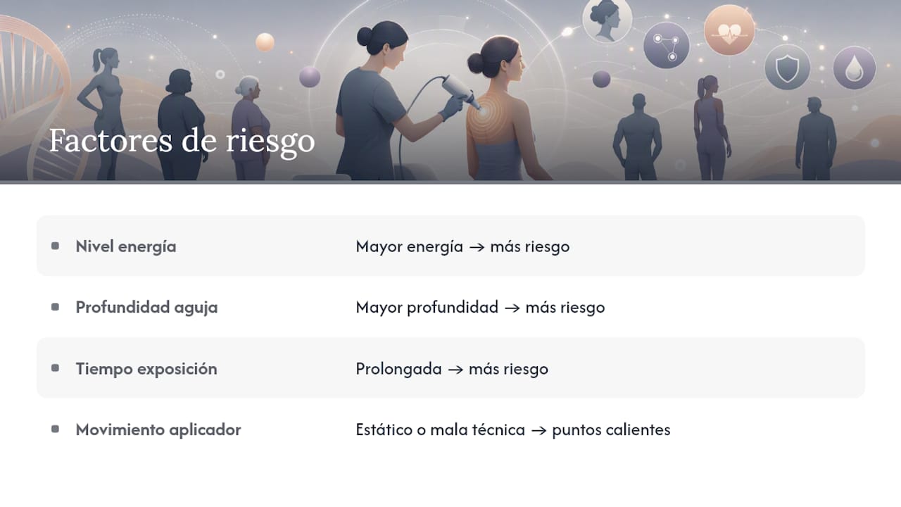 Diagrama de factores de riesgo en el tratamiento con radiofrecuencia