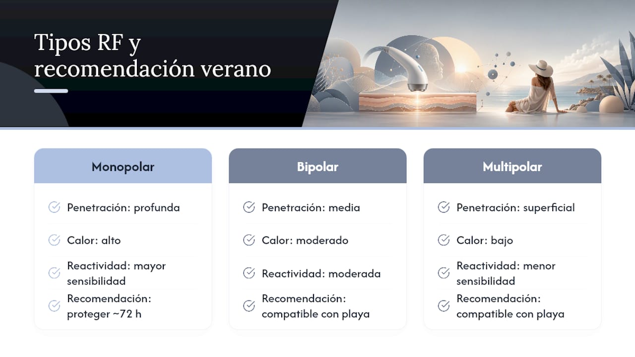 Comparativa de tipos de radiofrecuencia para el verano
