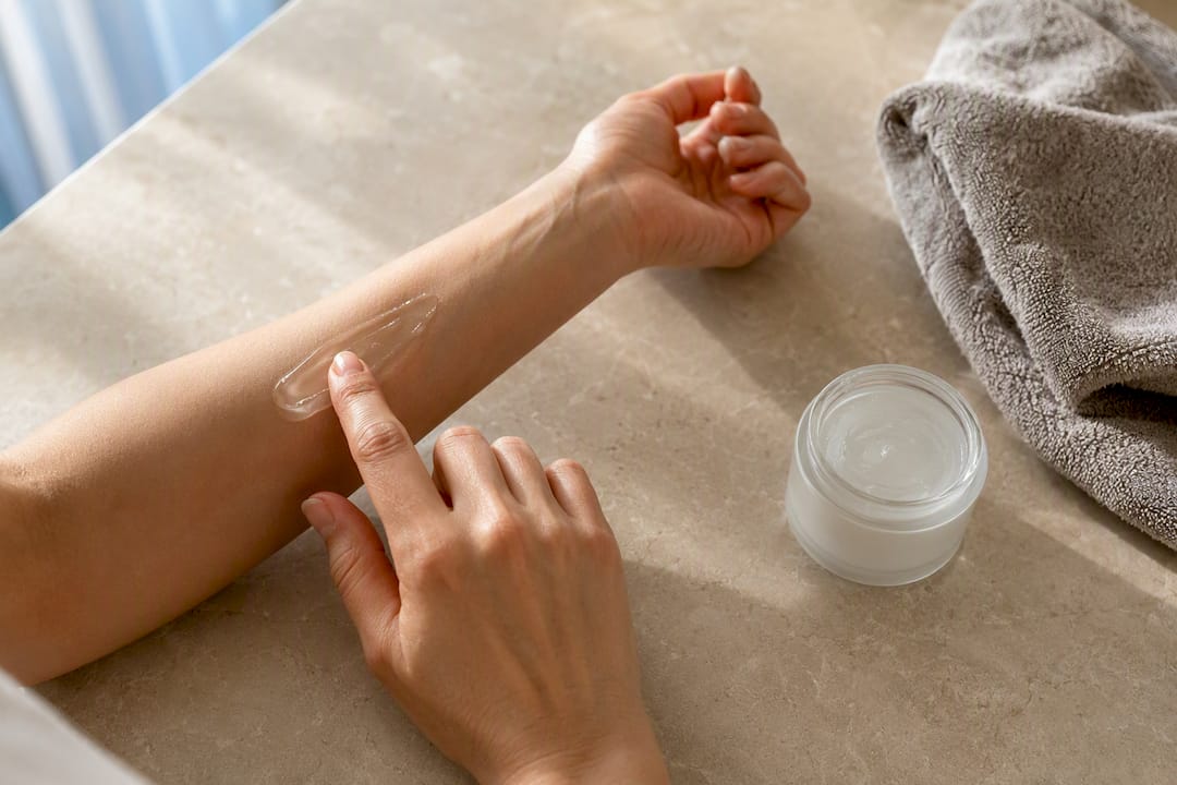 Prueba del gel conductor en el antebrazo
