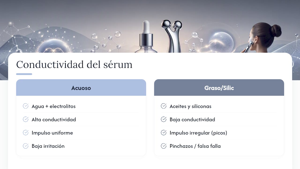 Comparación entre ingredientes conductores y no conductores