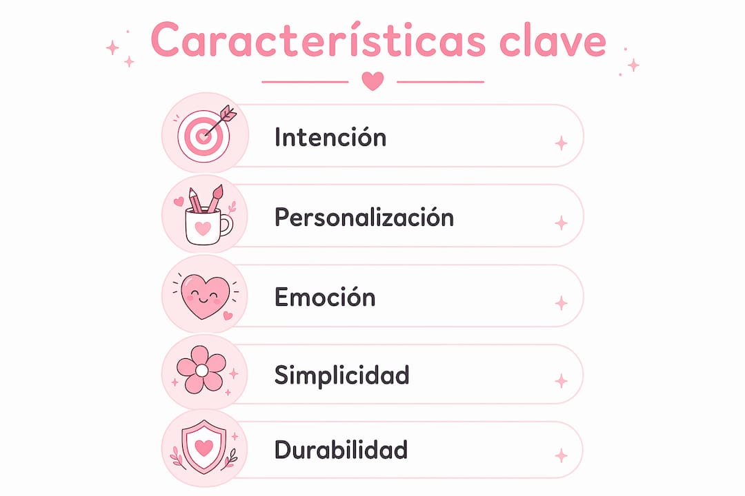 Infografía sobre las principales cualidades de los regalos físicos