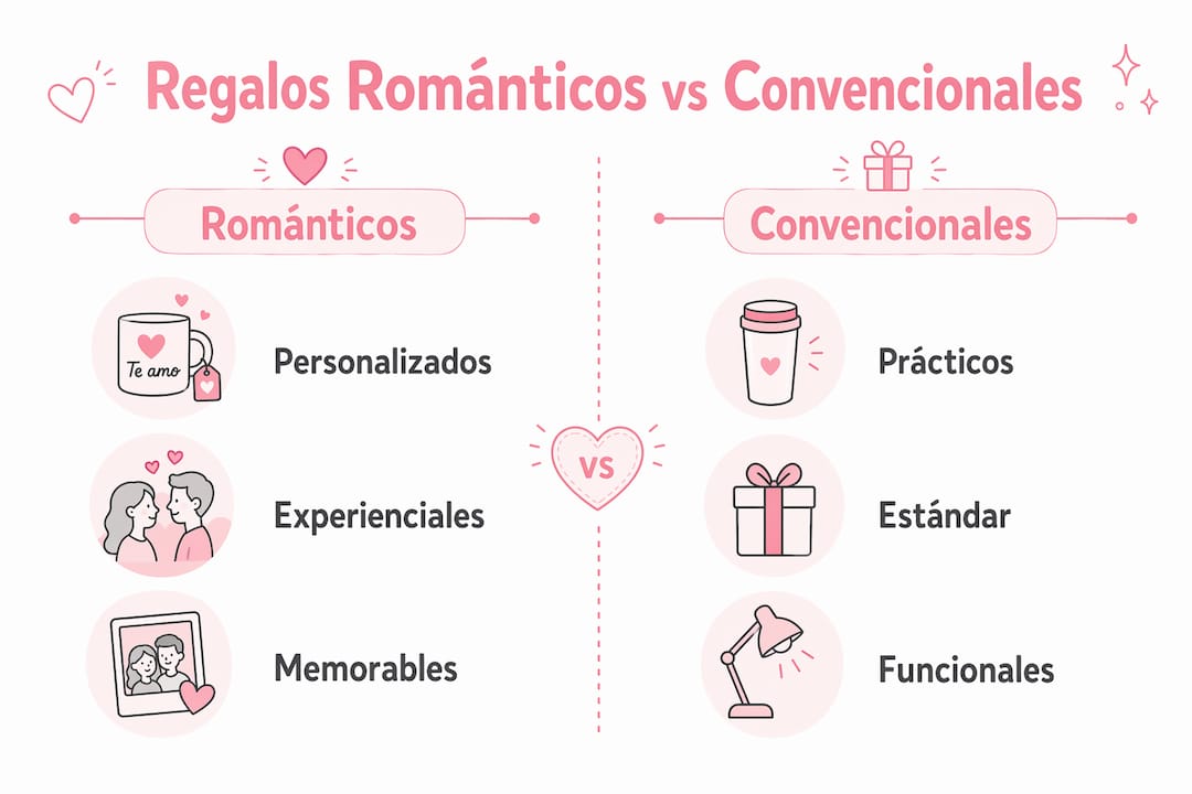 Infografía: ¿Qué regalar? Comparativa entre opciones románticas y tradicionales