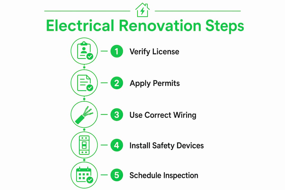 Infographic showing electrical renovation steps