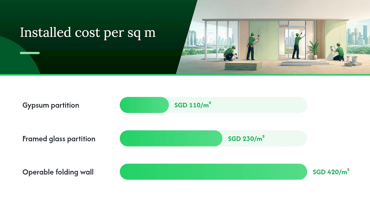 Cost and acoustic rating comparison of partition wall types