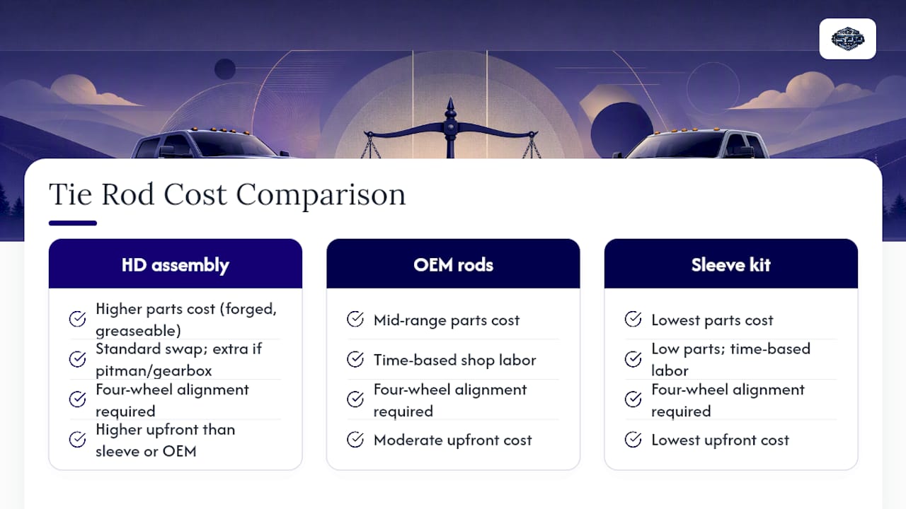 What Does a Tie Rod Upgrade Actually Cost? — overview diagram