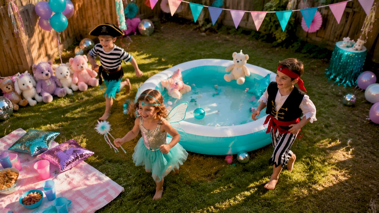 Children playing at a themed kids' party