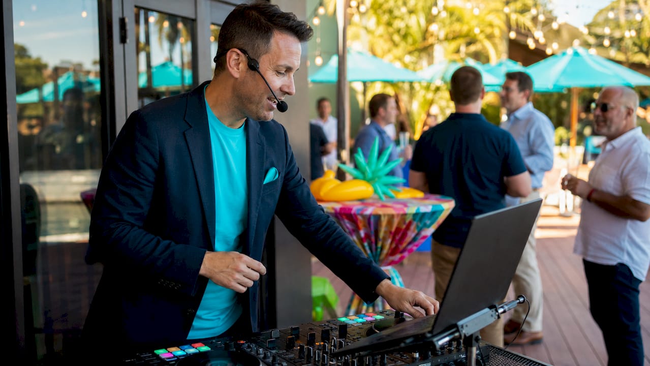 Specialty host DJ and emcee managing event flow