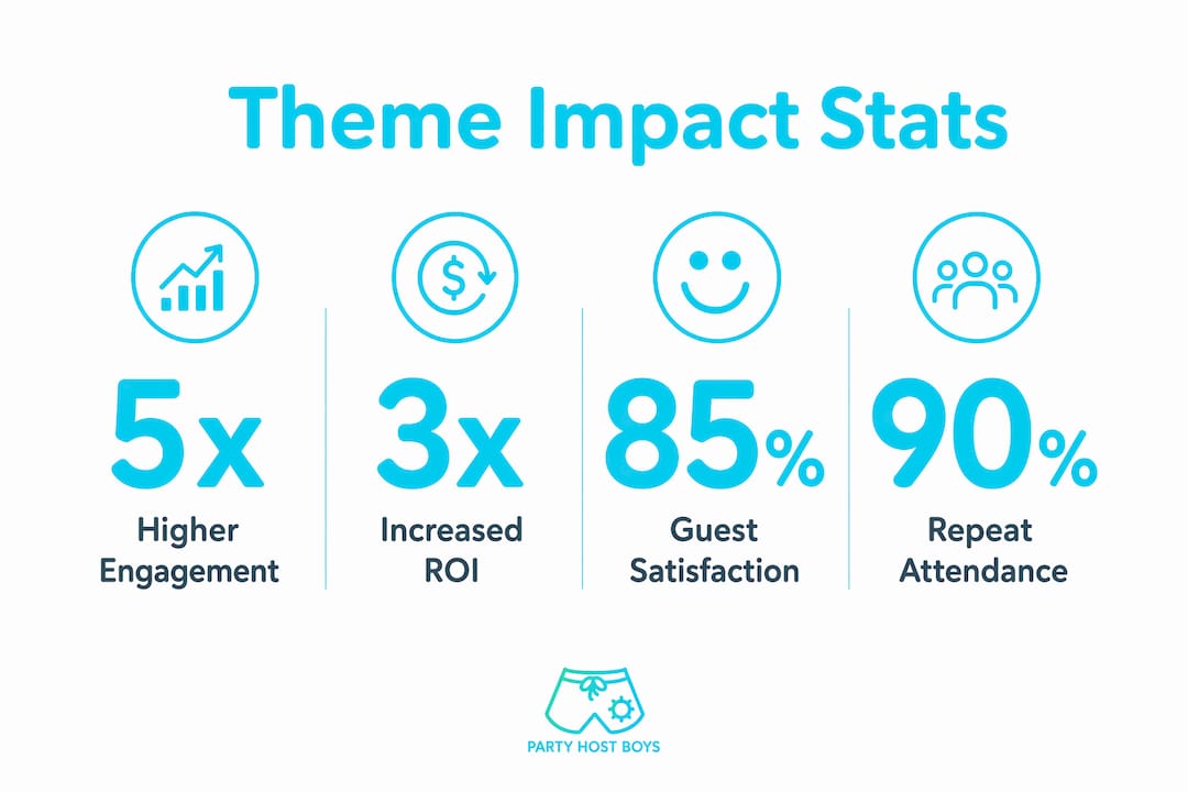 Infographic showing key statistics of personalized event themes