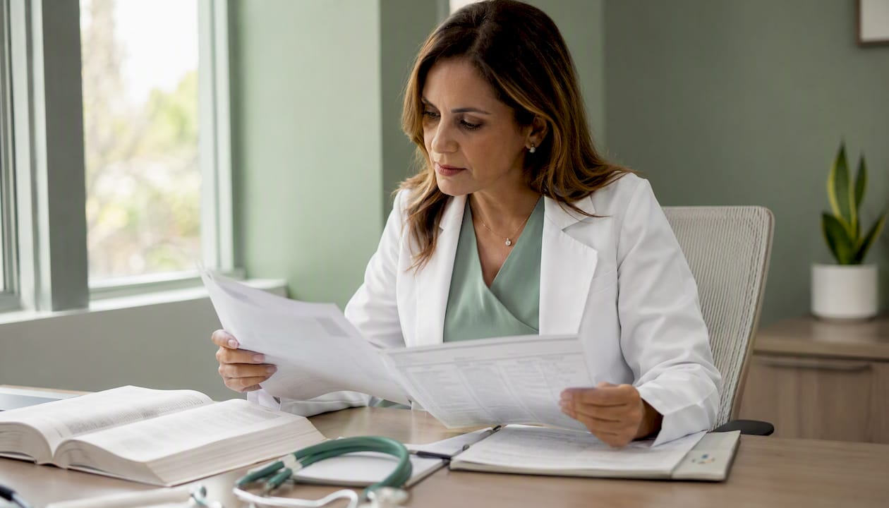 Civil surgeon reviewing Form I-693 medical exam
