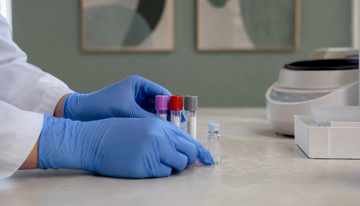 Blood tubes and CSF vial for lab test