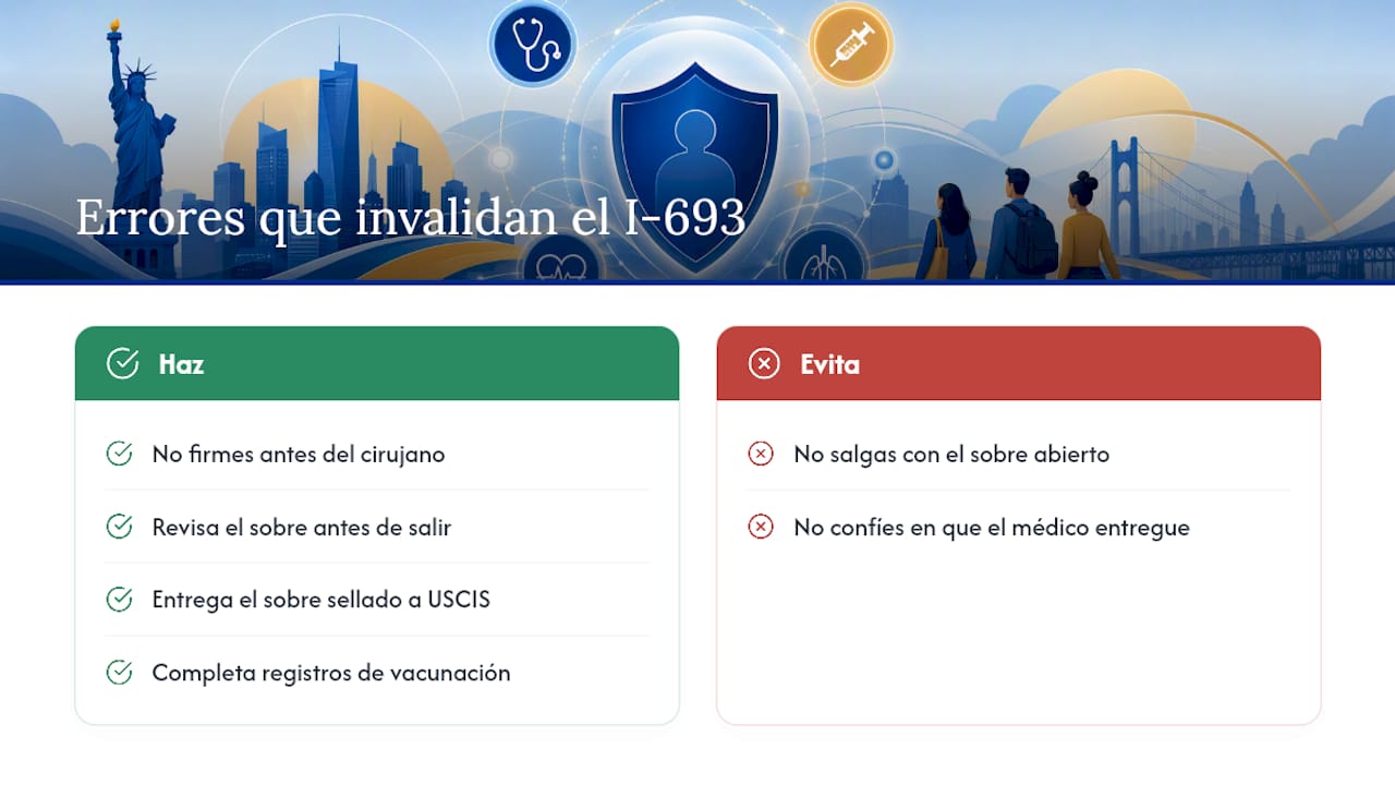 Errores que pueden invalidar tu Form I-693, según el equipo médico — overview diagram