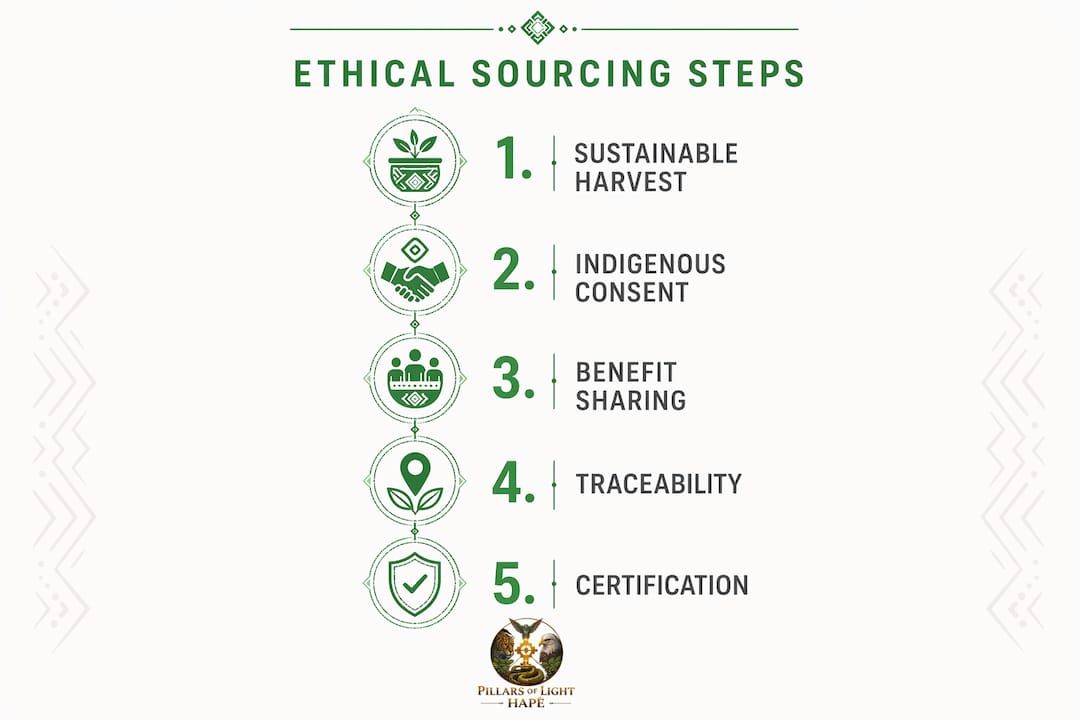 Infographic showing steps of ethical sourcing