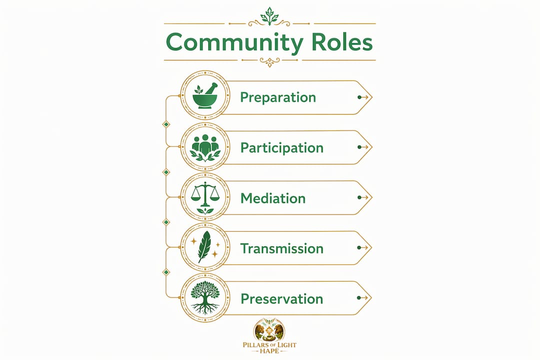 Infographic displaying community roles in ceremonies