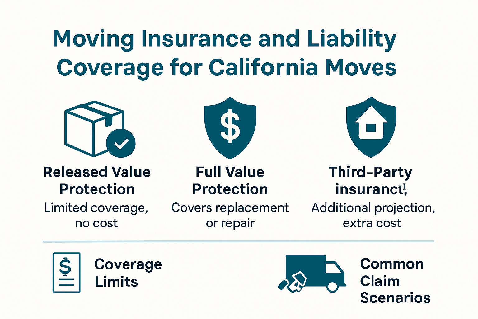 Comparison of moving insurance coverage options