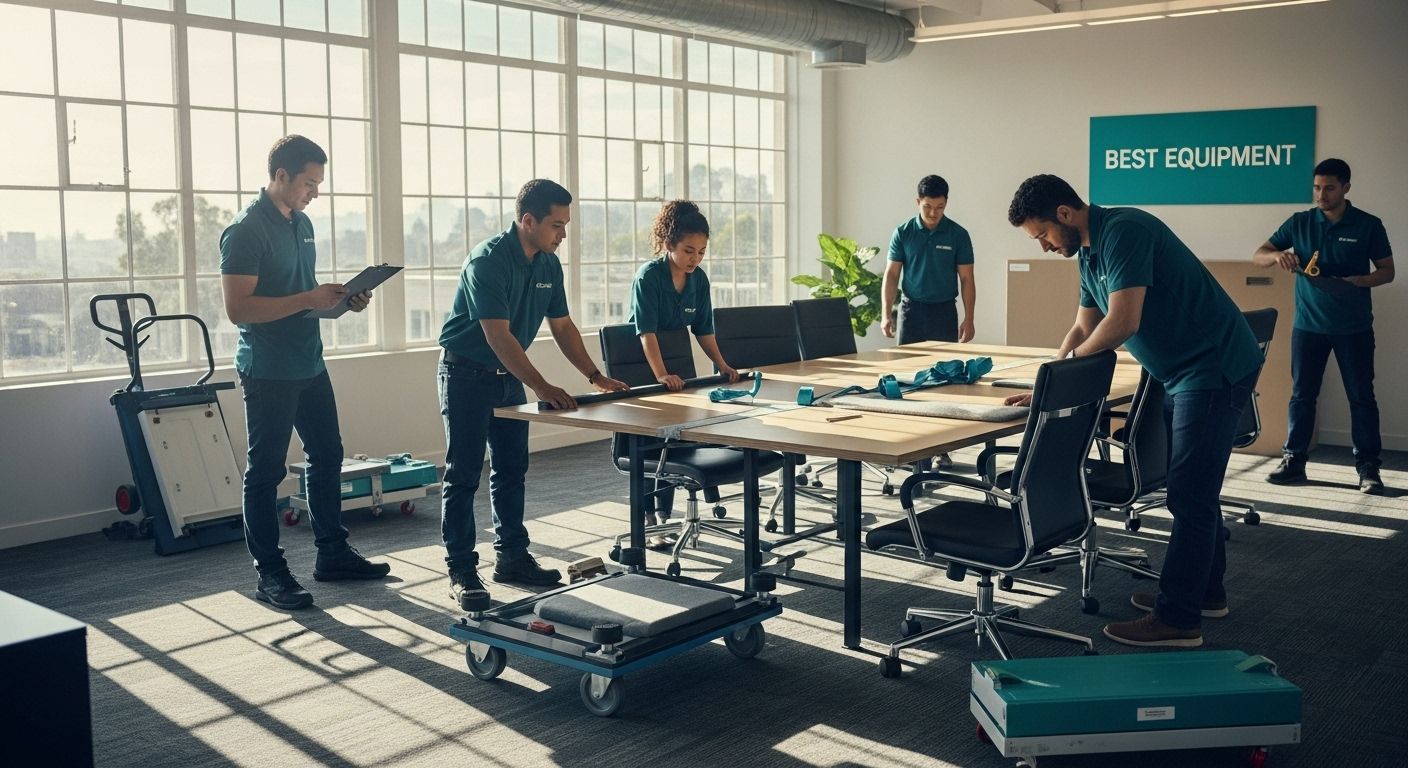 commercial moving equipment teamwork