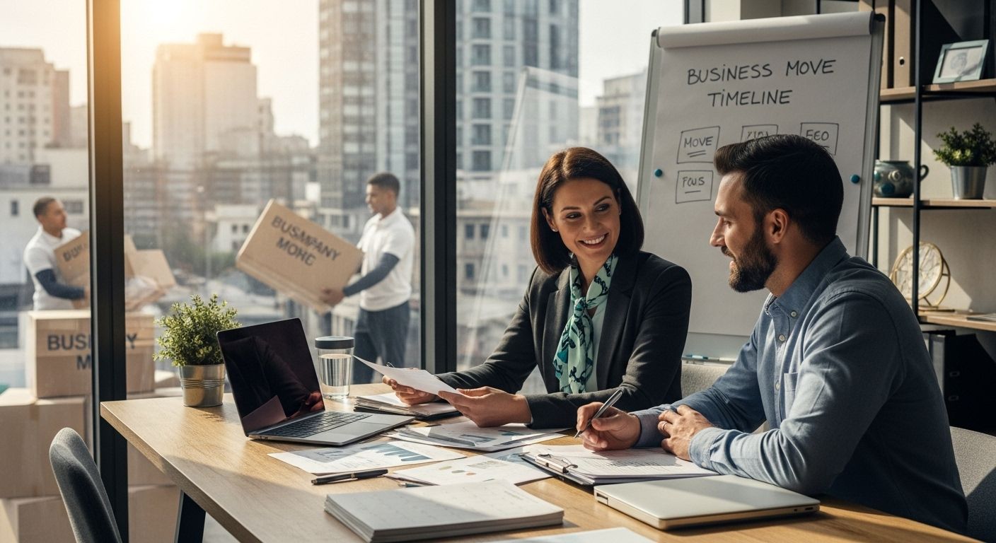 business move timeline teamwork