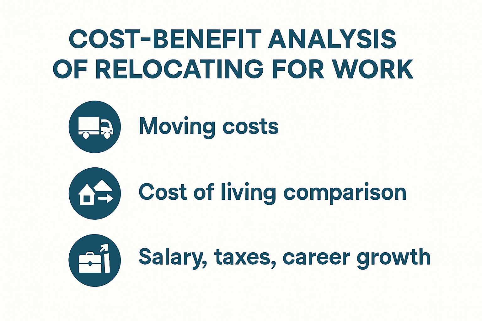 Infographic comparing costs and benefits of job relocation