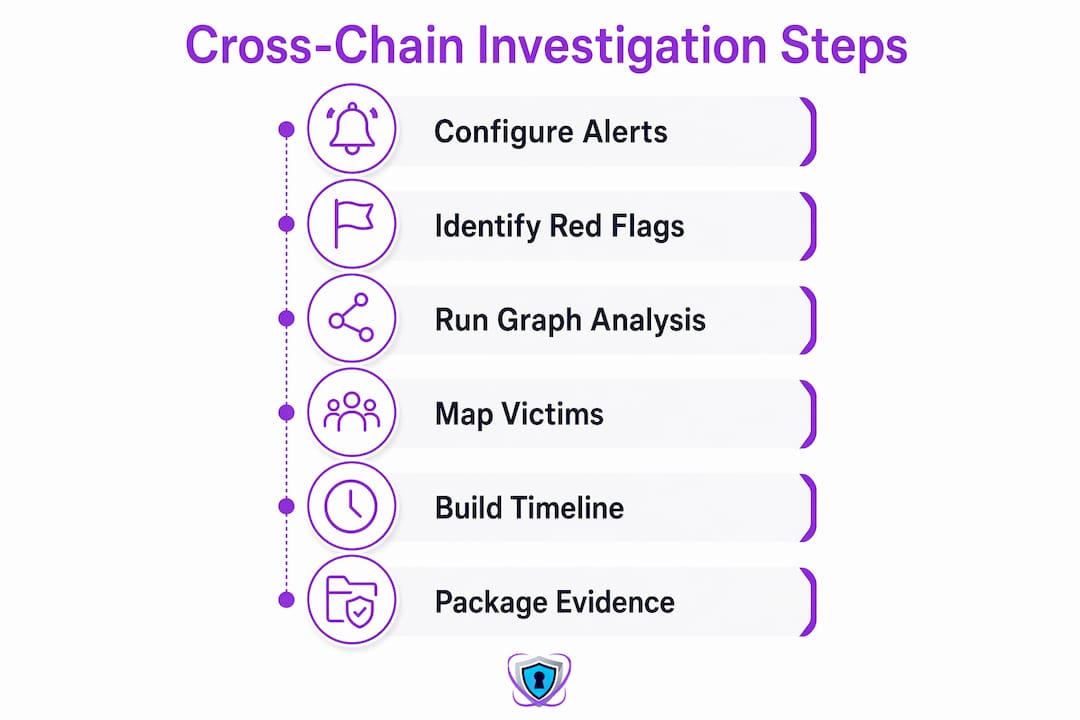 Infographic showing cross-chain investigation steps