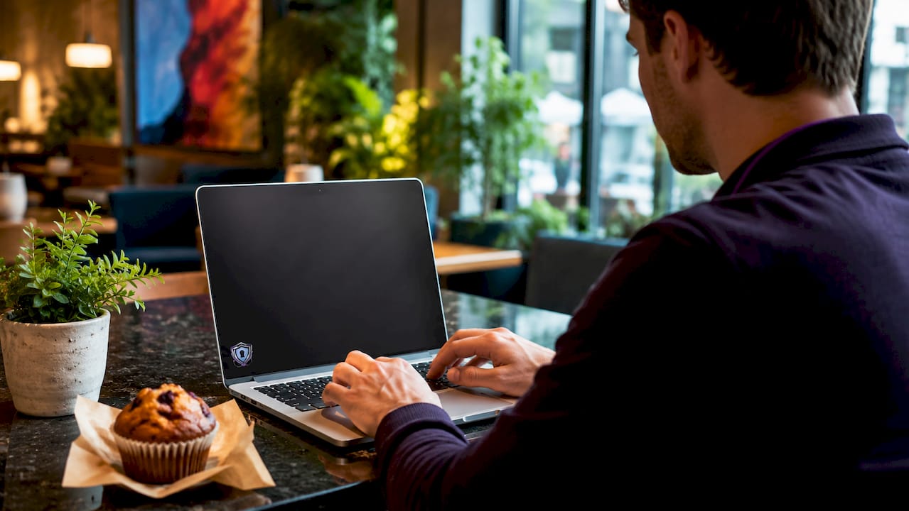 Close-up of hands navigating blockchain explorer on laptop