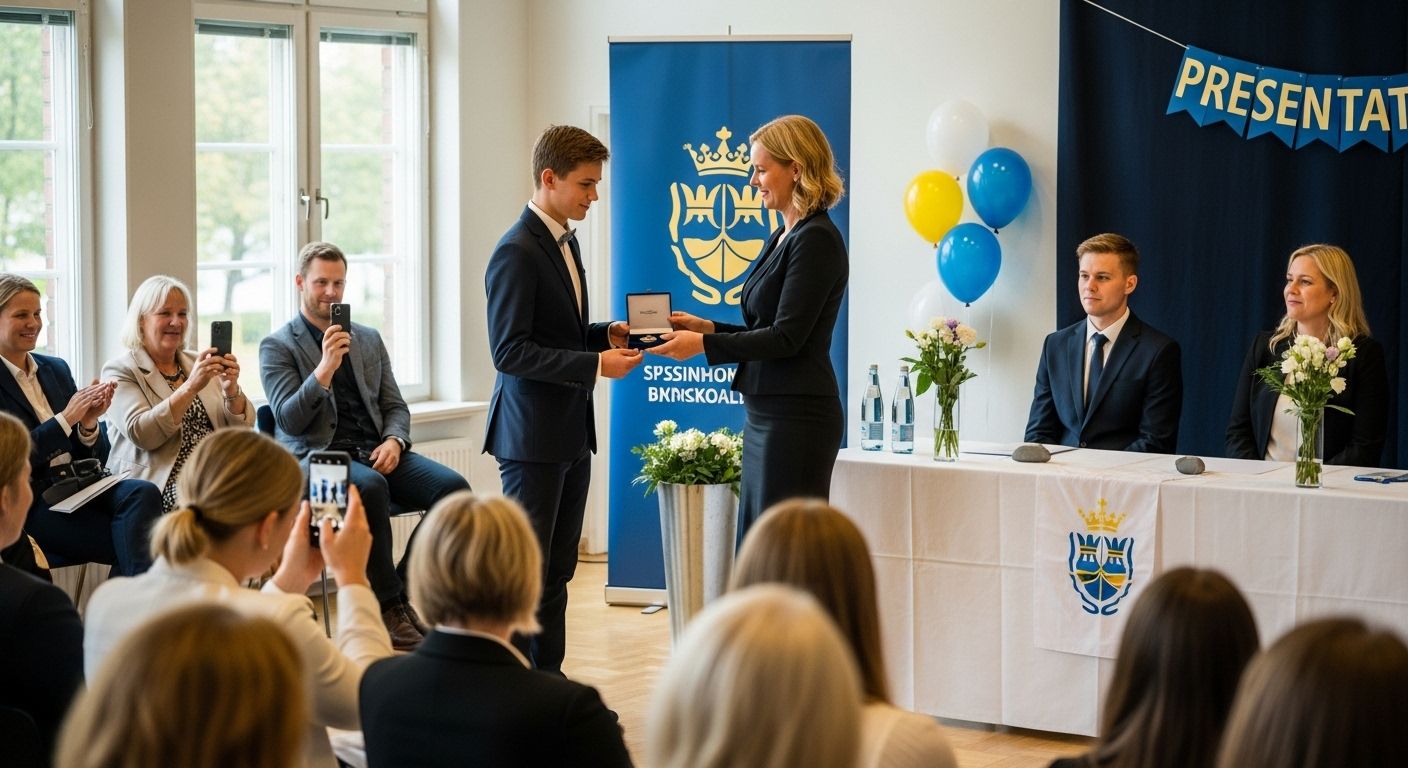 skolmedalj presentation ceremoni