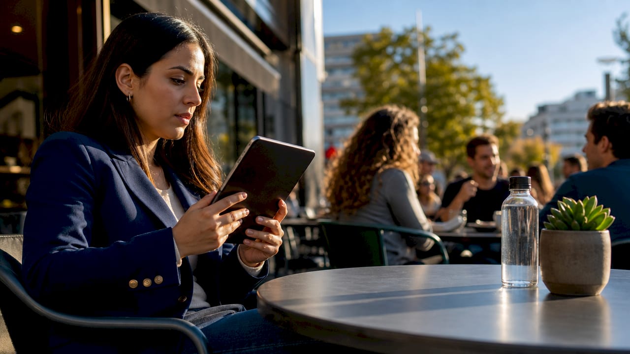 Mujer informándose a través de medios digitales de tendencia conservadora
