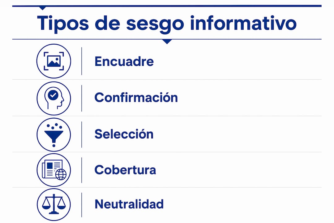 Infografía que muestra los diferentes tipos de sesgos informativos