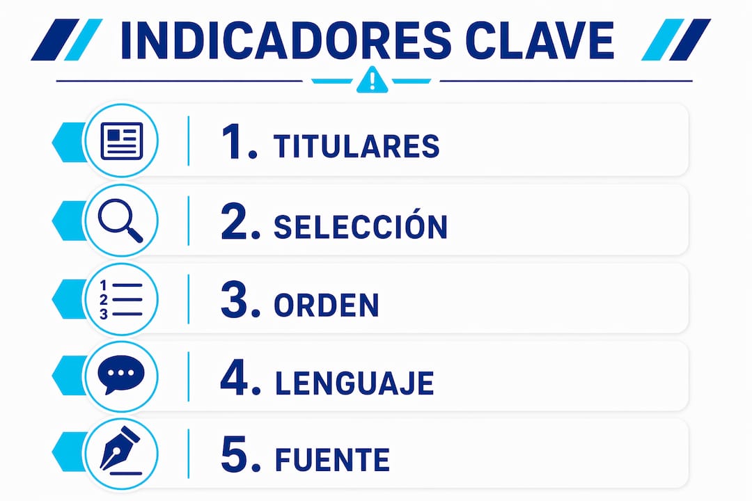 Infografía con los principales indicadores para detectar posibles sesgos