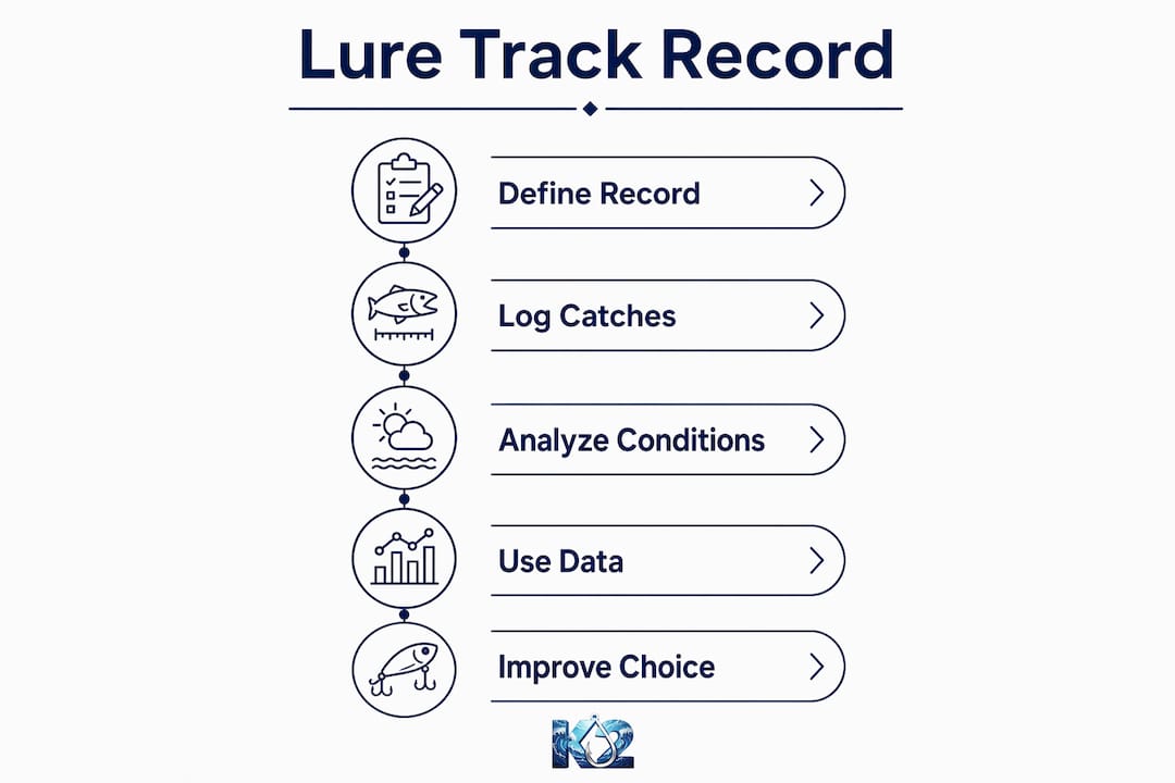 Infographic illustrating steps to build lure track record