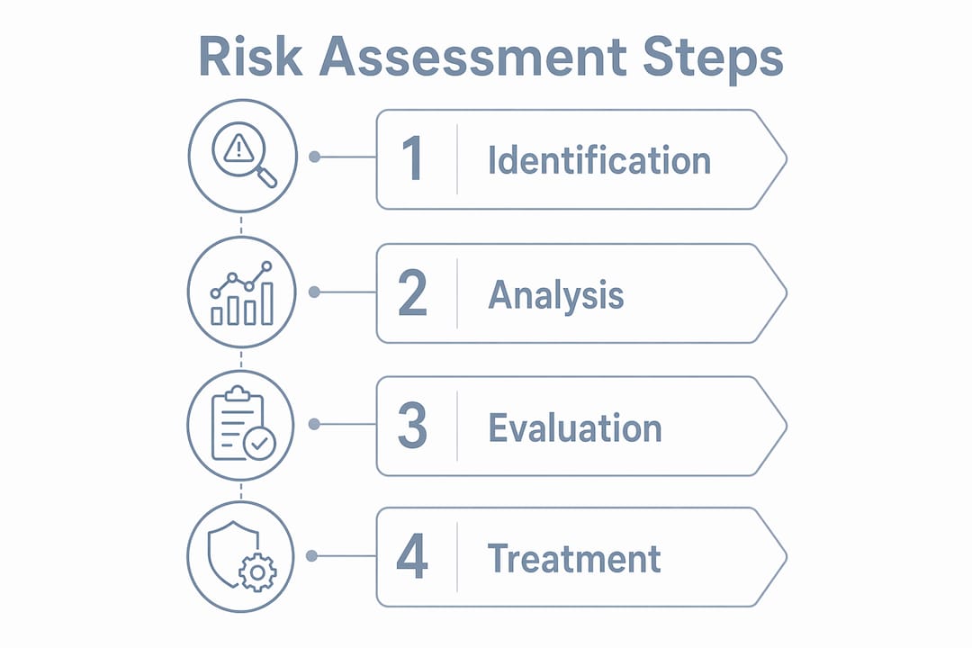 Infographic illustrating four risk assessment steps