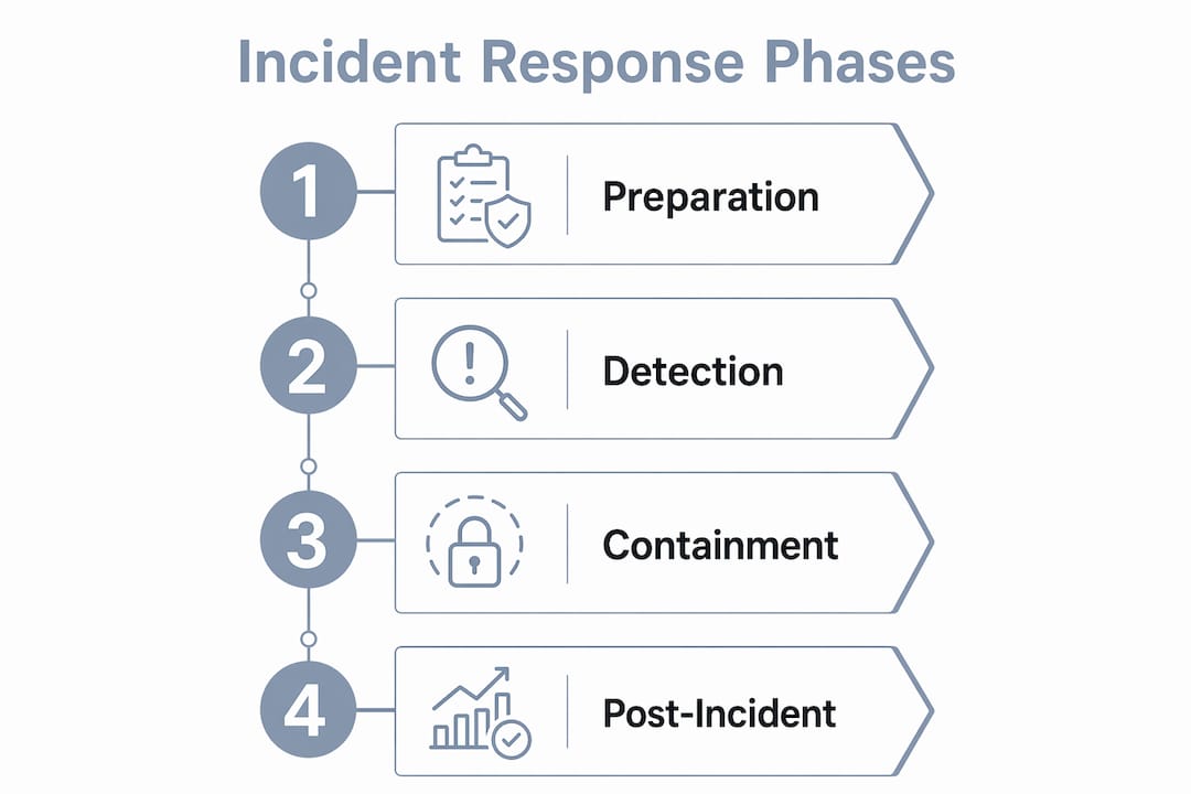 Infographic of four incident response phases