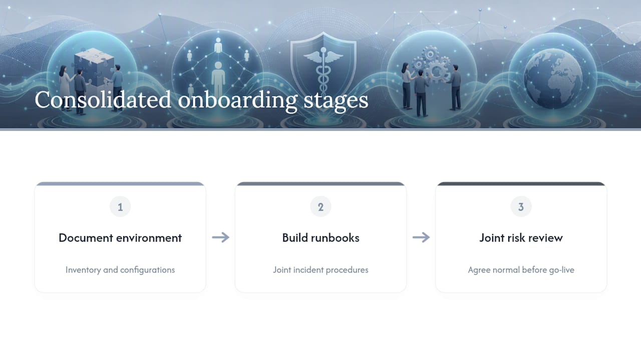 Three-stage healthcare IT onboarding process