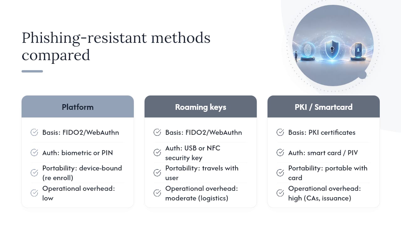 Which phishing-resistant methods should you deploy? — overview diagram
