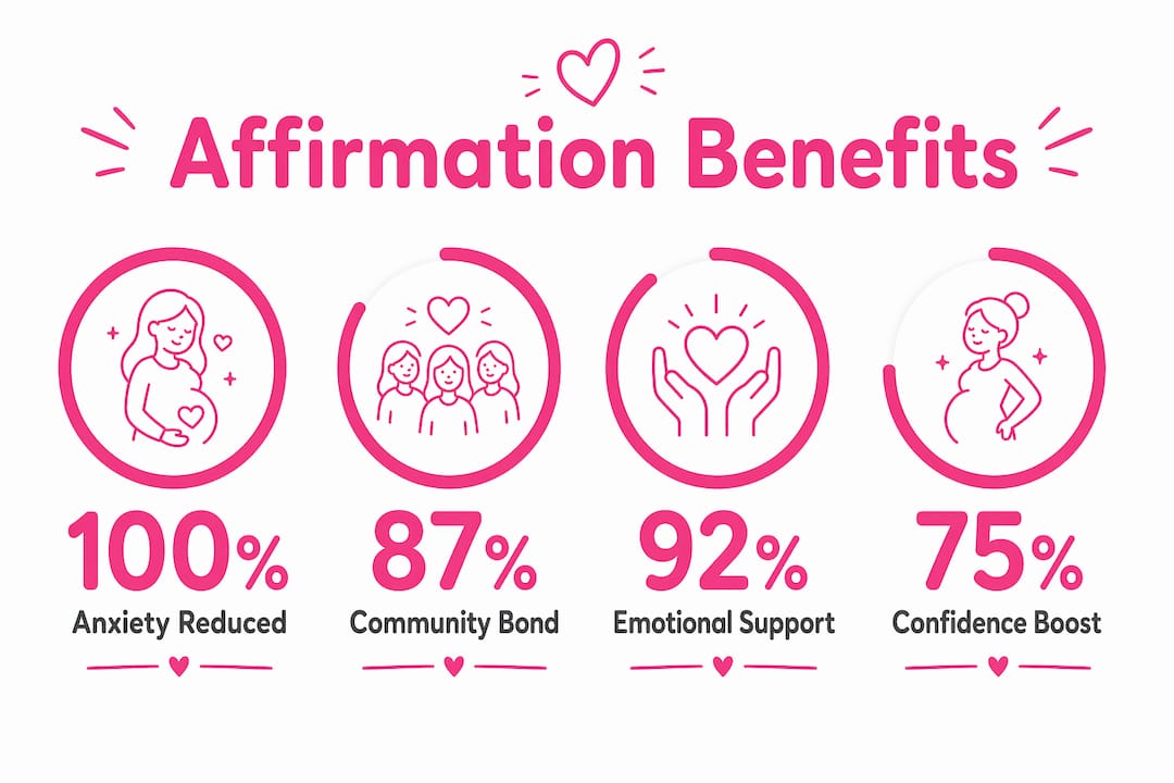 Infographic showing affirmation benefits statistics