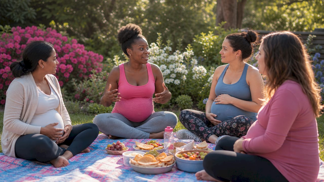Single moms group in facilitated conversation setting