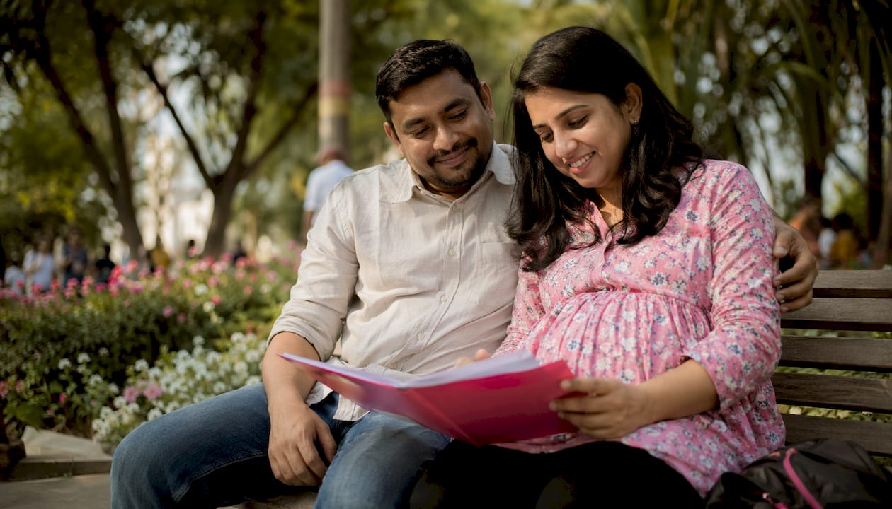 Couple awaiting prenatal appointment together