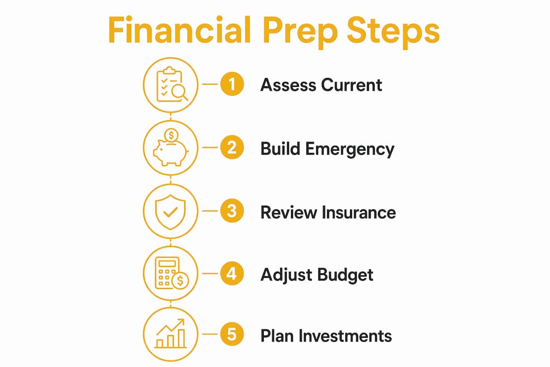 Infographic showing financial preparation steps